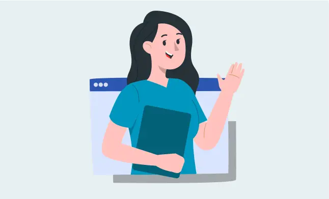 女性コーチがオンラインで学習指導をしている様子