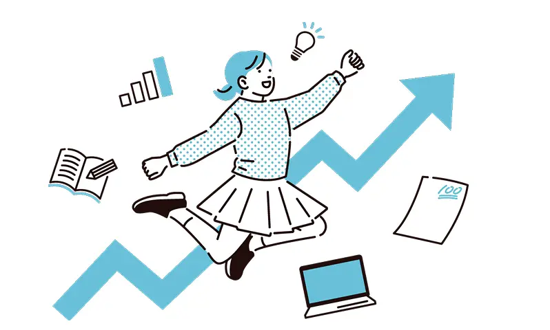 楽しみながら学び、実践を通じて成長していく子どものイラスト